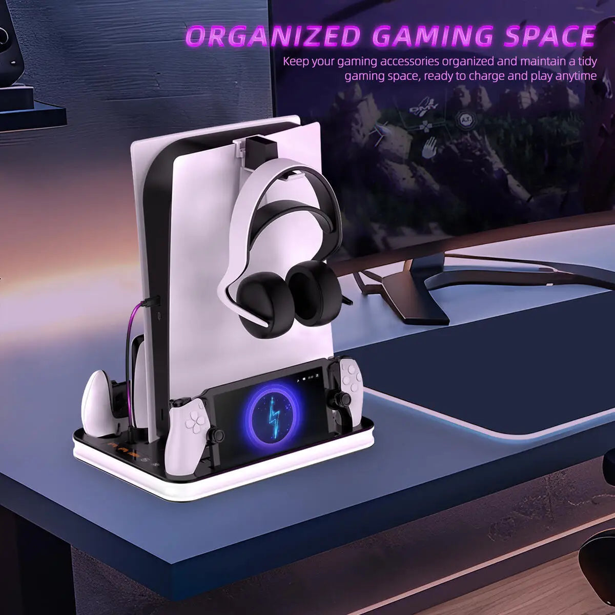 Station Multifonction PS5 - Support avec Refroidissement et Charge Manettes