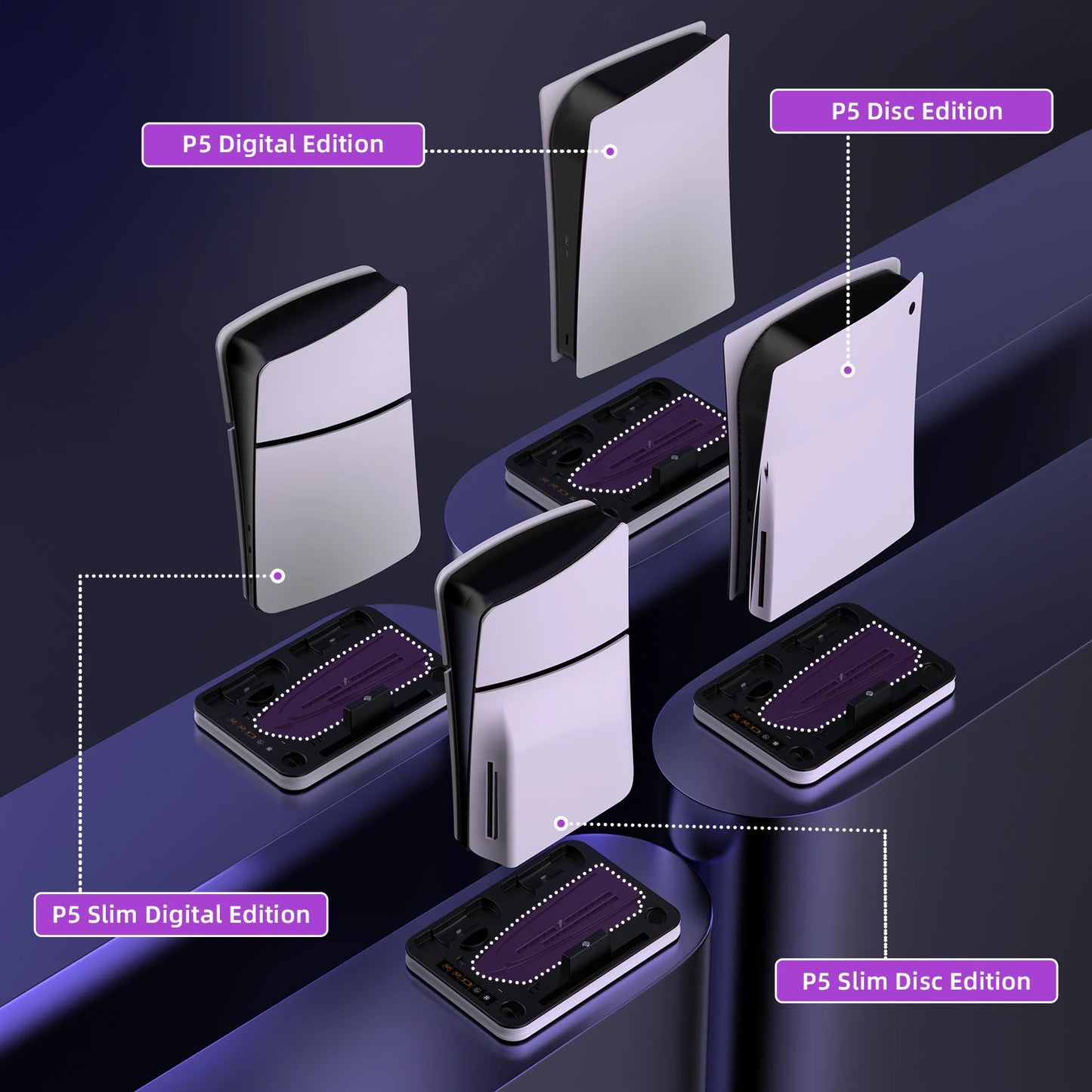 Station Multifonction PS5 - Support avec Refroidissement et Charge Manettes